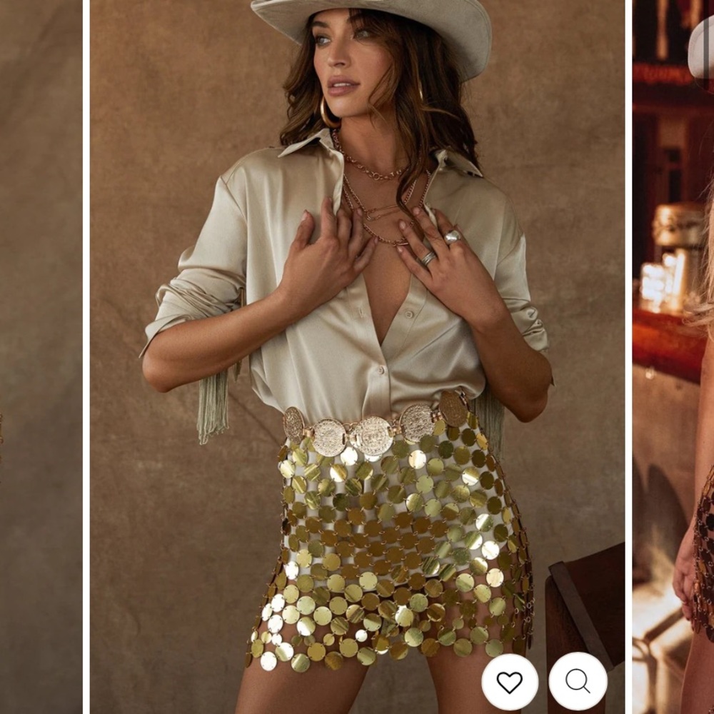 12th tribe Gold disco skirt